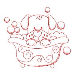 Redwork Bath Time Cuties 03(Sm) machine embroidery designs