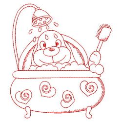 Redwork Bath Time Cuties 04(Md) machine embroidery designs