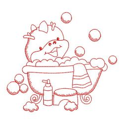 Redwork Bath Time Cuties 10(Lg) machine embroidery designs