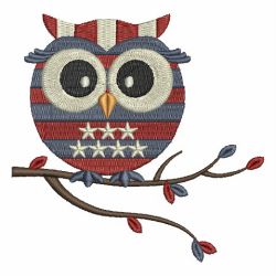 Patriotic Owls 02 machine embroidery designs