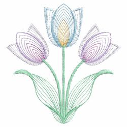 Vintage Tulips 01(Lg) machine embroidery designs