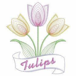 Vintage Tulips 07(Md) machine embroidery designs