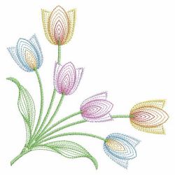 Vintage Tulips 09(Md) machine embroidery designs