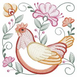 Rippled Rooster And Hen 04(Lg) machine embroidery designs