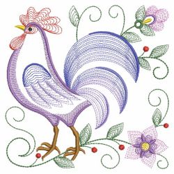 Rippled Rooster And Hen 05(Sm) machine embroidery designs