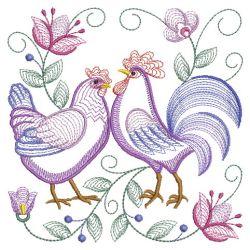 Rippled Rooster And Hen 06(Md) machine embroidery designs