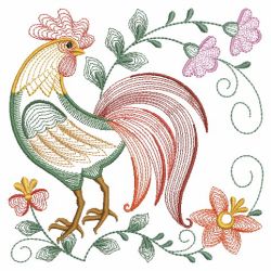 Rippled Rooster And Hen 07(Md) machine embroidery designs