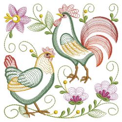 Rippled Rooster And Hen 09(Sm) machine embroidery designs