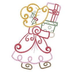 Curly Christmas Sunbonnets 01(Sm) machine embroidery designs