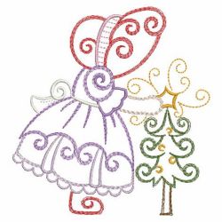Curly Christmas Sunbonnets 02(Lg) machine embroidery designs
