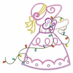 Curly Christmas Sunbonnets 07(Md) machine embroidery designs