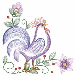 Rippled Rooster And Hen 2 01(Lg) machine embroidery designs