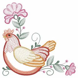 Rippled Rooster And Hen 2 02(Lg) machine embroidery designs