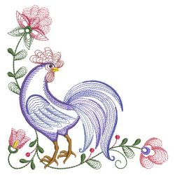 Rippled Rooster And Hen 2 03(Md) machine embroidery designs