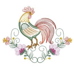 Rippled Rooster And Hen 2 08(Lg) machine embroidery designs