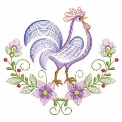 Rippled Rooster And Hen 2 09(Lg) machine embroidery designs