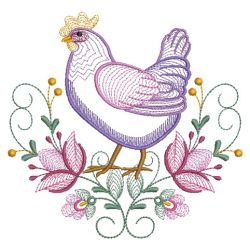 Rippled Rooster And Hen 2 10(Sm) machine embroidery designs