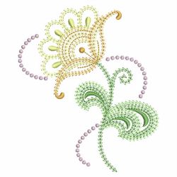 Swirl Jacobean Flowers 03 machine embroidery designs