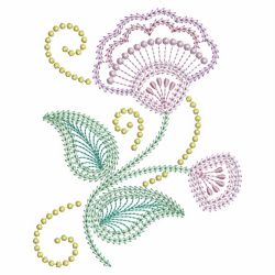 Swirl Jacobean Flowers 04 machine embroidery designs