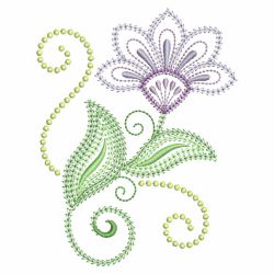 Swirl Jacobean Flowers 05 machine embroidery designs