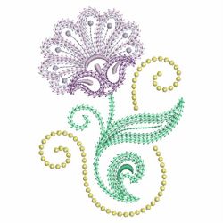 Swirl Jacobean Flowers 06 machine embroidery designs