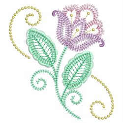 Swirl Jacobean Flowers 09 machine embroidery designs
