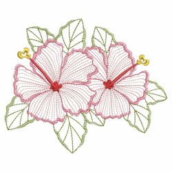 Vintage Hibiscus 2 07(Lg) machine embroidery designs