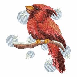 Watercolor Winter Cardinal machine embroidery designs