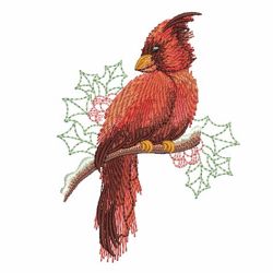 Watercolor Winter Cardinal 02 machine embroidery designs