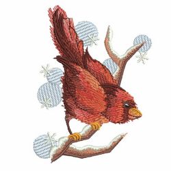 Watercolor Winter Cardinal 03 machine embroidery designs