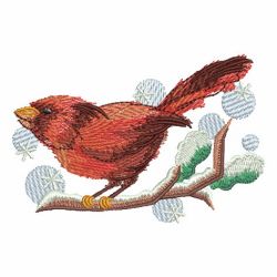 Watercolor Winter Cardinal 05 machine embroidery designs