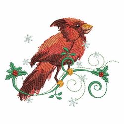 Watercolor Winter Cardinal 06 machine embroidery designs