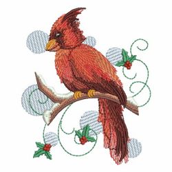Watercolor Winter Cardinal 07 machine embroidery designs