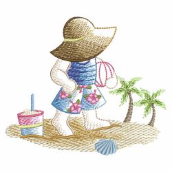 Sketched Sunbonnet At The Beach 01(Lg)