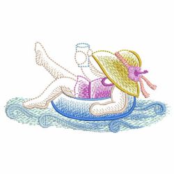 Sketched Sunbonnet At The Beach 03(Lg) machine embroidery designs