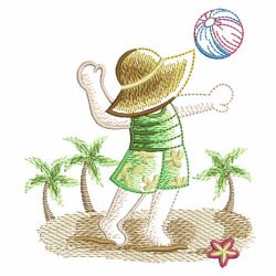 Sketched Sunbonnet At The Beach 04(Sm) machine embroidery designs