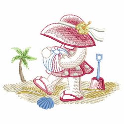 Sketched Sunbonnet At The Beach 06(Lg) machine embroidery designs