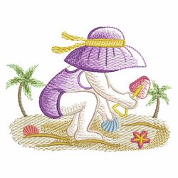 Sketched Sunbonnet At The Beach 14(Lg) machine embroidery designs