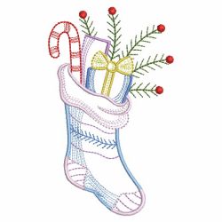 Vintage Christmas Stocking 04(Md) machine embroidery designs