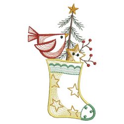 Vintage Christmas Stocking 06(Md) machine embroidery designs