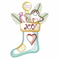 Vintage Christmas Stocking 07(Md) machine embroidery designs