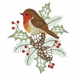 Christmas Robin 07(Md) machine embroidery designs
