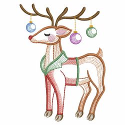 Vintage Christmas Reindeer(Lg) machine embroidery designs