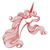 Redwork Magical Unicorn(Lg)