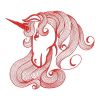 Redwork Magical Unicorn 07(Md)