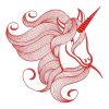 Redwork Magical Unicorn 08(Md)