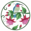 Watercolor Hummingbird And Flowers 02(Lg)