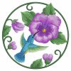 Watercolor Hummingbird And Flowers 07(Lg)