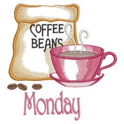 Days Of The Week Coffee Time(Lg) machine embroidery designs
