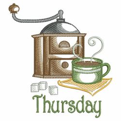 Days Of The Week Coffee Time 04(Md) machine embroidery designs